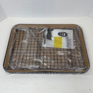 Curtis Stone 9x13 Sheet Pan with Universal Non-Stick Wire Rack Grey